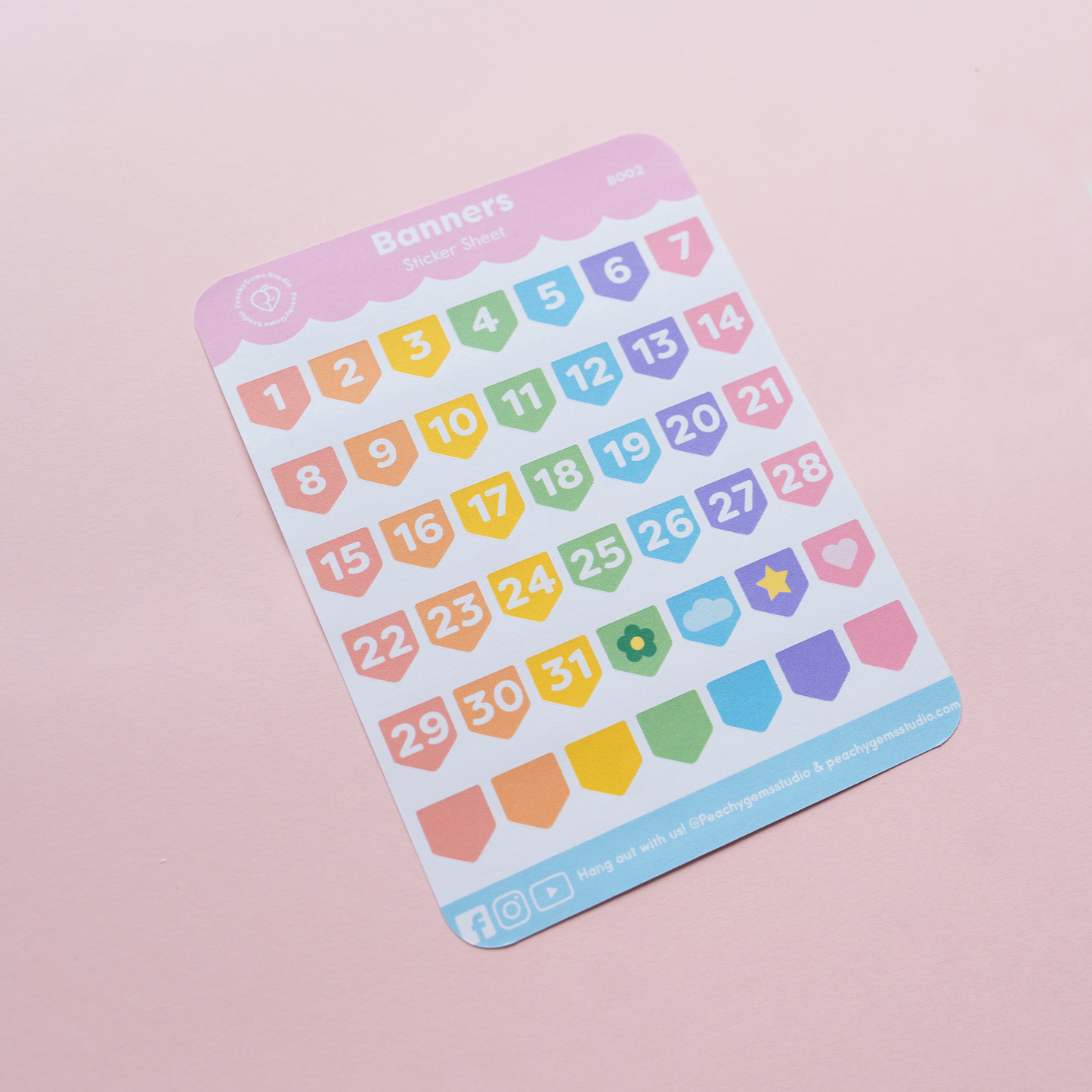 Banner Sticker Sheet with Numbers