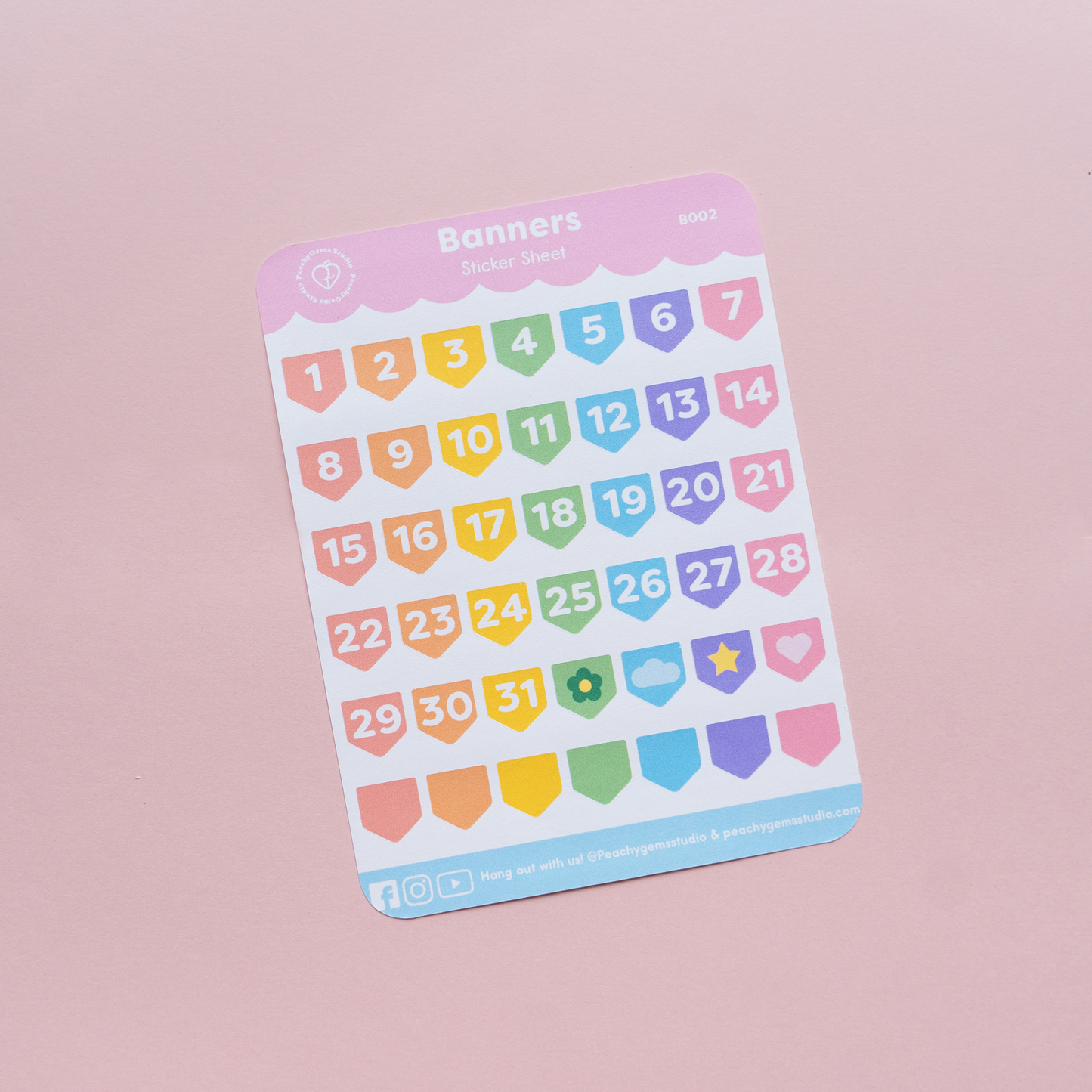 Banner Sticker Sheet with Numbers