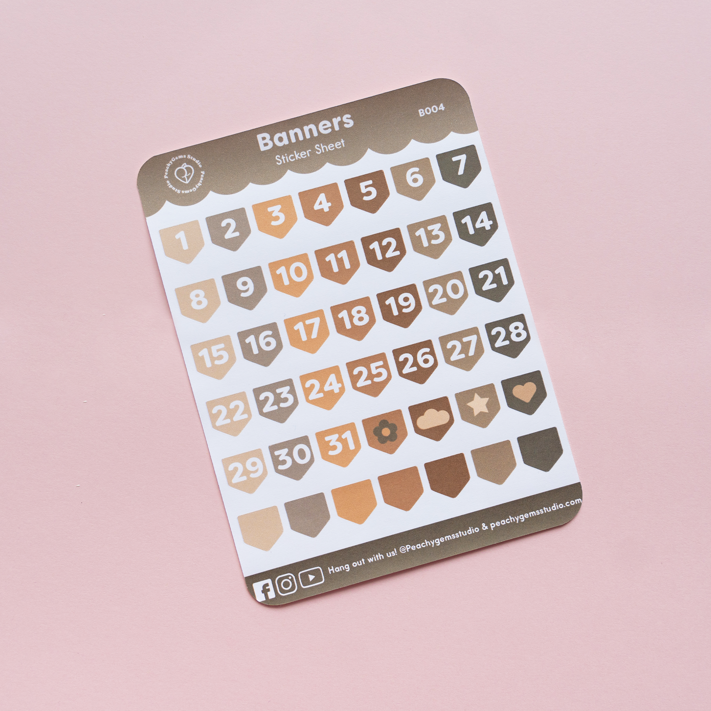 Banner Sticker Sheet with Numbers