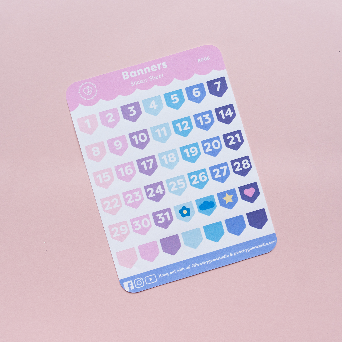 Banner Sticker Sheet with Numbers