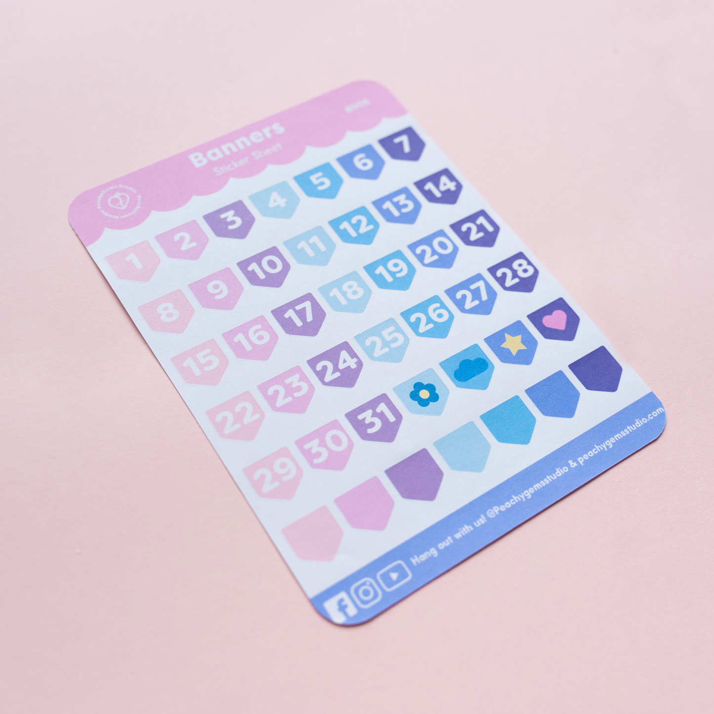 Banner Sticker Sheet with Numbers