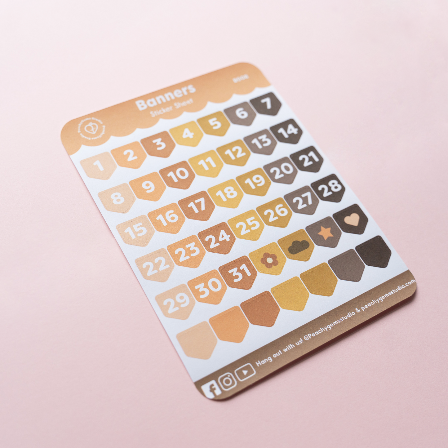 Banner Sticker Sheet with Numbers