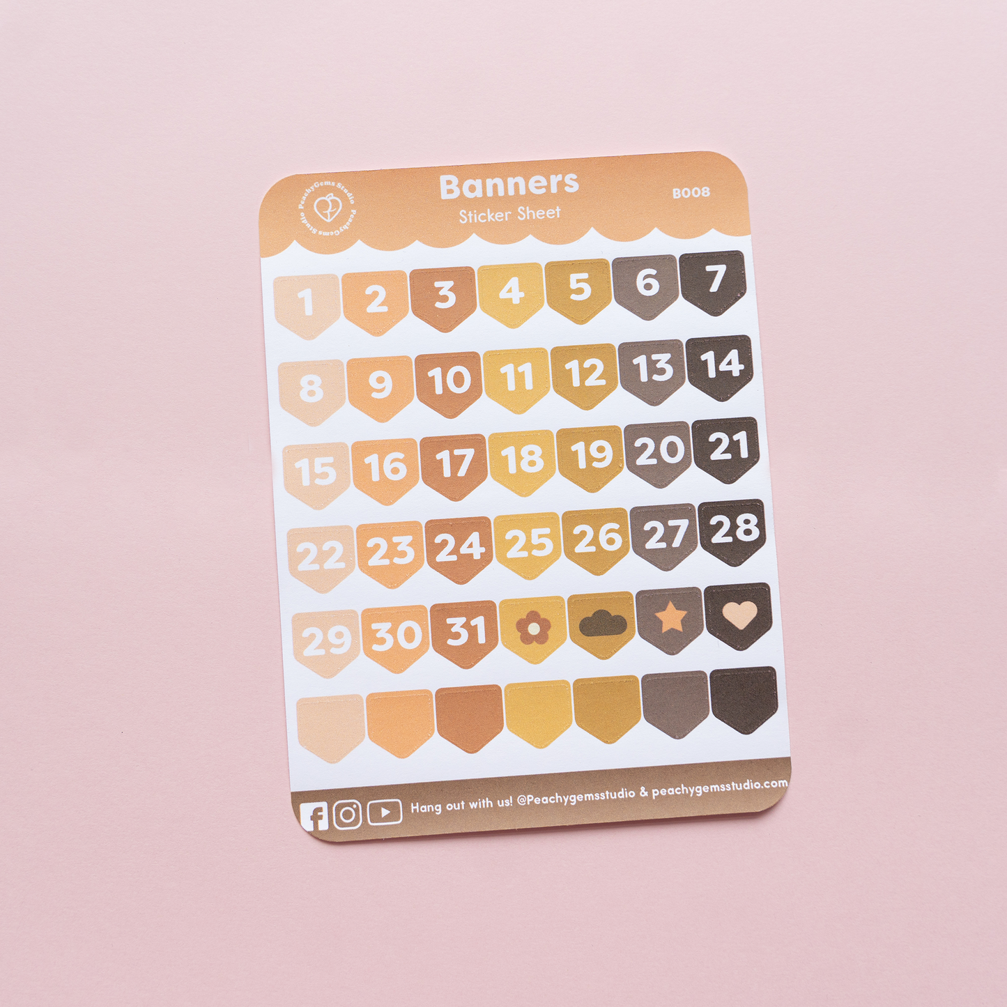 Banner Sticker Sheet with Numbers