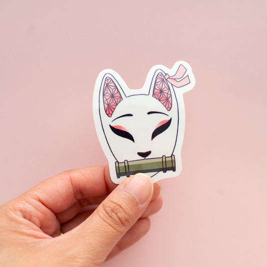 Demon Inspired Kitsune Mask Sticker