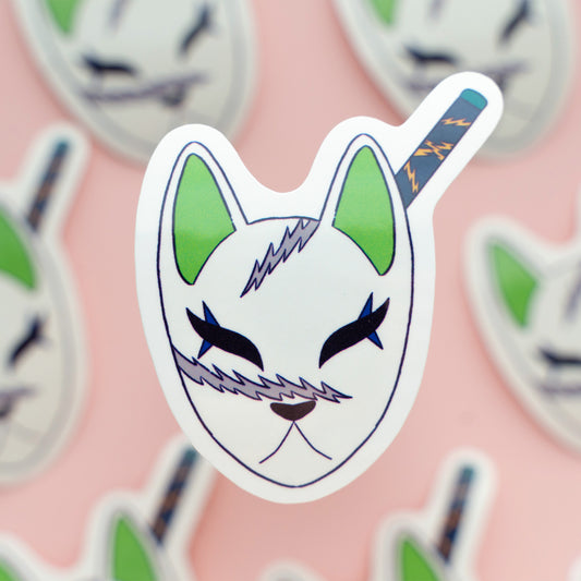 Wind Hashira Kitsune Mask Sticker