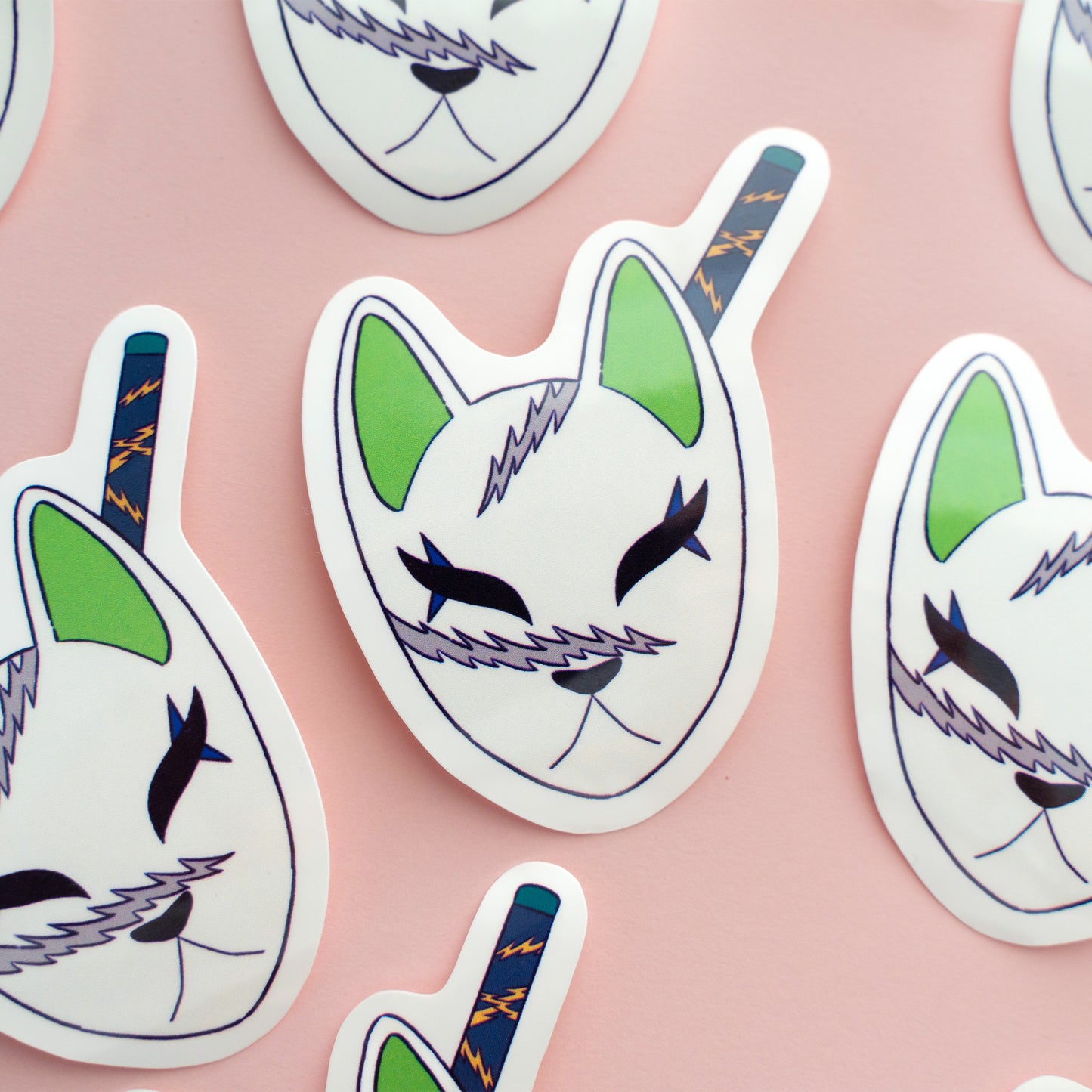 Wind Hashira Kitsune Mask Sticker