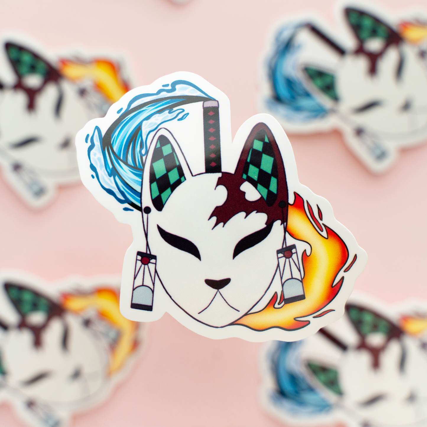 Demon Slayer Kitsune Mask Sticker