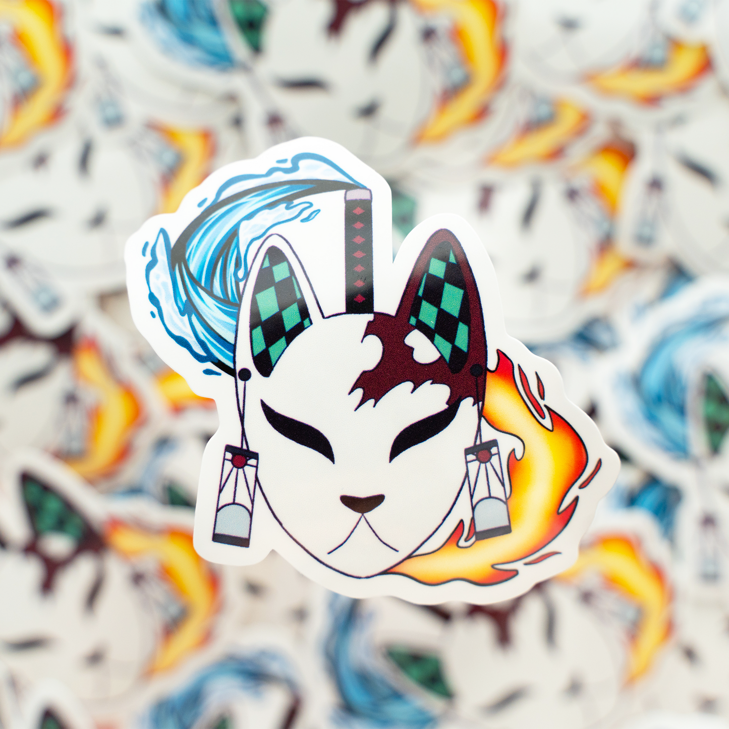 Demon Slayer Kitsune Mask Sticker