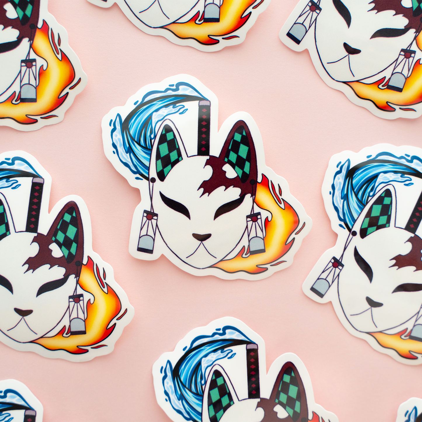 Demon Slayer Kitsune Mask Sticker